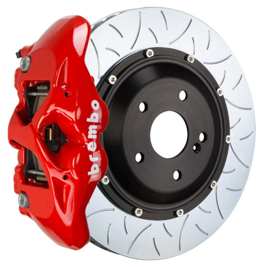 Kies-Motorsports Brembo Brembo 08-13 BMW M3 (E90/E92/E93) Rear GT BBK 4 Piston Cast 380x28 2pc Rotor Slotted Type-3-Red