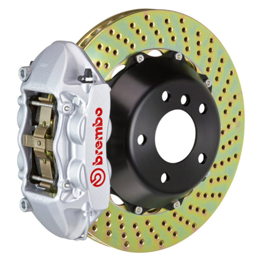 Kies-Motorsports Brembo Brembo 08-13 M3 (E90/E92/E93) Rear GT BBK 4 Piston Cast 380x28 2pc Rotor Drilled-Silver