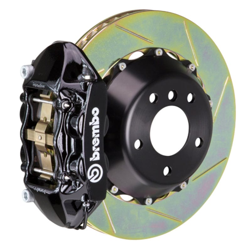 Kies-Motorsports Brembo Brembo 08-13 M3 (E90/E92/E93) Rear GT BBK 4 Piston Cast 380x28 2pc Rotor Slotted Type-1-Black