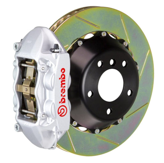 Kies-Motorsports Brembo Brembo 08-13 M3 (E90/E92/E93) Rear GT BBK 4 Piston Cast 380x28 2pc Rotor Slotted Type-1-Silver