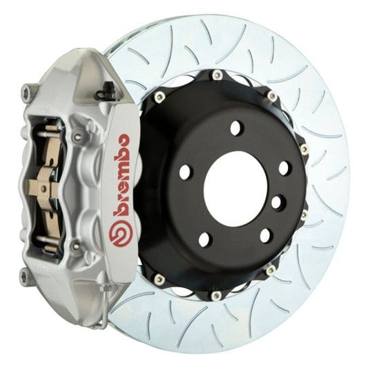Kies-Motorsports Brembo Brembo 08-13 M3 (E90/E92/E93) Rear GT BBK 4 Piston Cast 380x28 2pc Rotor Slotted Type-3-Silver
