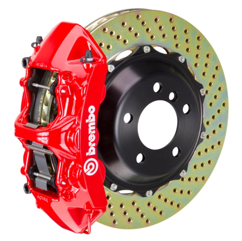 Kies-Motorsports Brembo Brembo 09-11 997.2 C4 (Excl PCCB) Fr GT BBK 6Pis Cast 380x32 2pc Rotor Drilled-Red