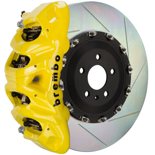 Kies-Motorsports Brembo Brembo 09-14 F150 2WD Front GT BBK 8 Piston Cast 412x38 2pc Rotor Slotted Type-1- Yellow