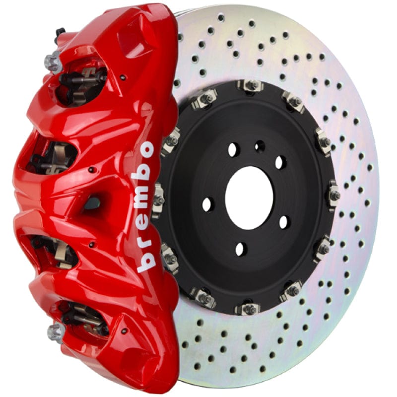Kies-Motorsports Brembo Brembo 09-16 Panamera/S/4S/Turbo Front GT BBK 8 Piston Cast 412x38 2pc Rotor Drilled-Red