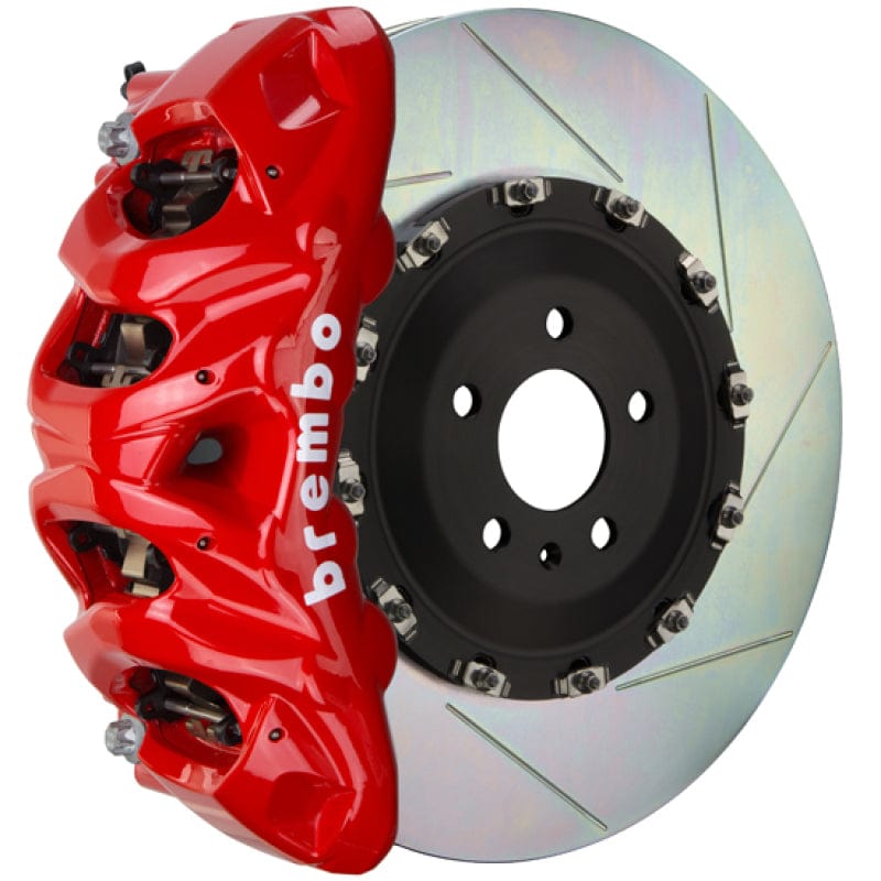 Kies-Motorsports Brembo Brembo 09-16 Panamera/S/4S/Turbo Front GT BBK 8 Piston Cast 412x38 2pc Rotor Slotted Type1-Red