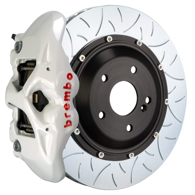 Kies-Motorsports Brembo Brembo 09-16 Panamera/S/4S/Turbo Rear GT BBK 4 Piston Cast 380x28 2pc Rotor Slotted Type3- White Main image