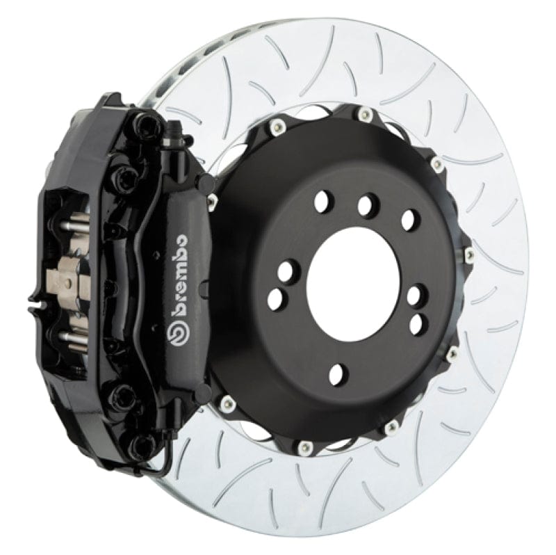 Kies-Motorsports Brembo Brembo 11-16 528i Rear GT BBK 4 Piston Cast 345x28 2pc Rotor Slotted Type3-Black