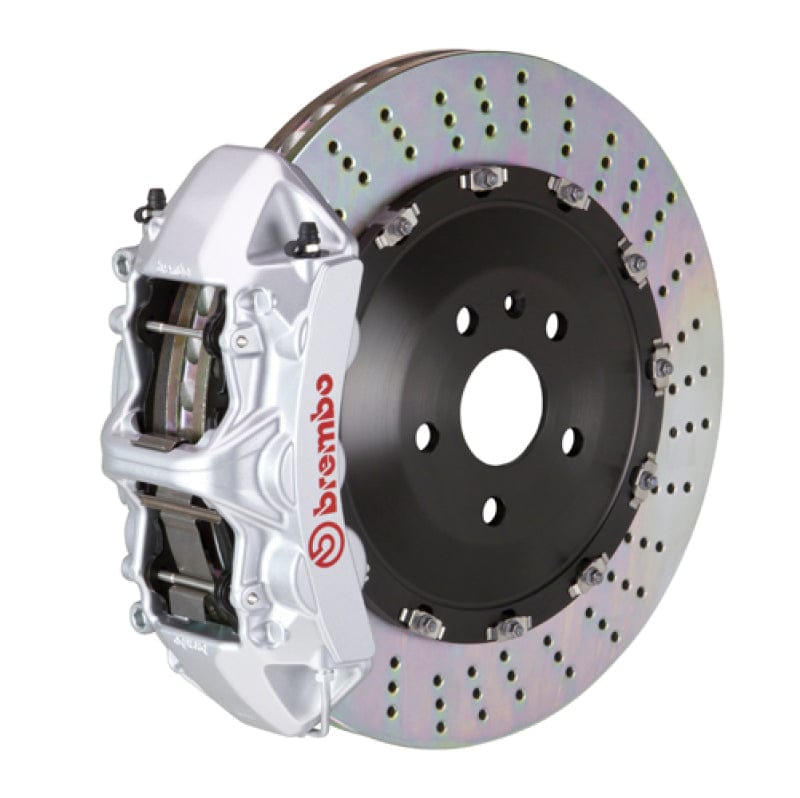 Kies-Motorsports Brembo Brembo 11-18 Cayenne Turbo/11-18 Cayenne/S/GTS Fr GT BBK 6Pist Cast 405x34 2pc Rotor Drilled-Silver