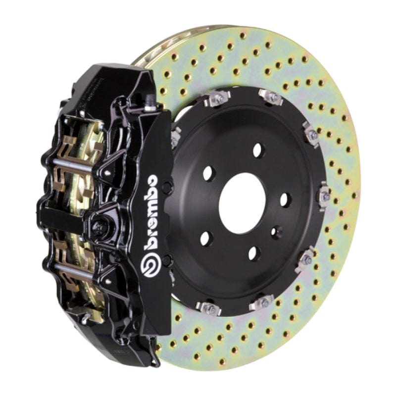 Kies-Motorsports Brembo Brembo 15-18 M3 (CC Brake Equipped) Front GT BBK 6 Piston Cast 380x34 2pc Rotor Drilled-Black