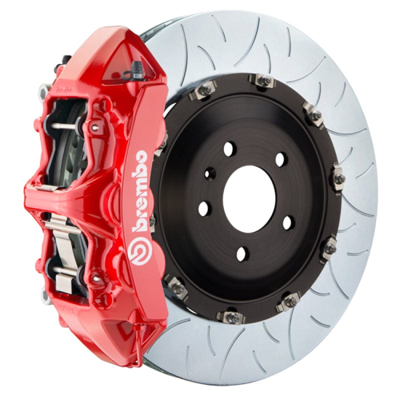 Kies-Motorsports Brembo Brembo 15-18 M3 (CC Brake Equipped) Front GT BBK 6 Piston Cast 405x34 2pc Rotor Slotted Type3-Red