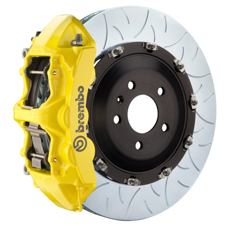 Kies-Motorsports Brembo Brembo 17-20 RS3 Sedan Front GT BBK 6 Piston Cast 380x34 2pc Rotor Slotted Type-3- Yellow