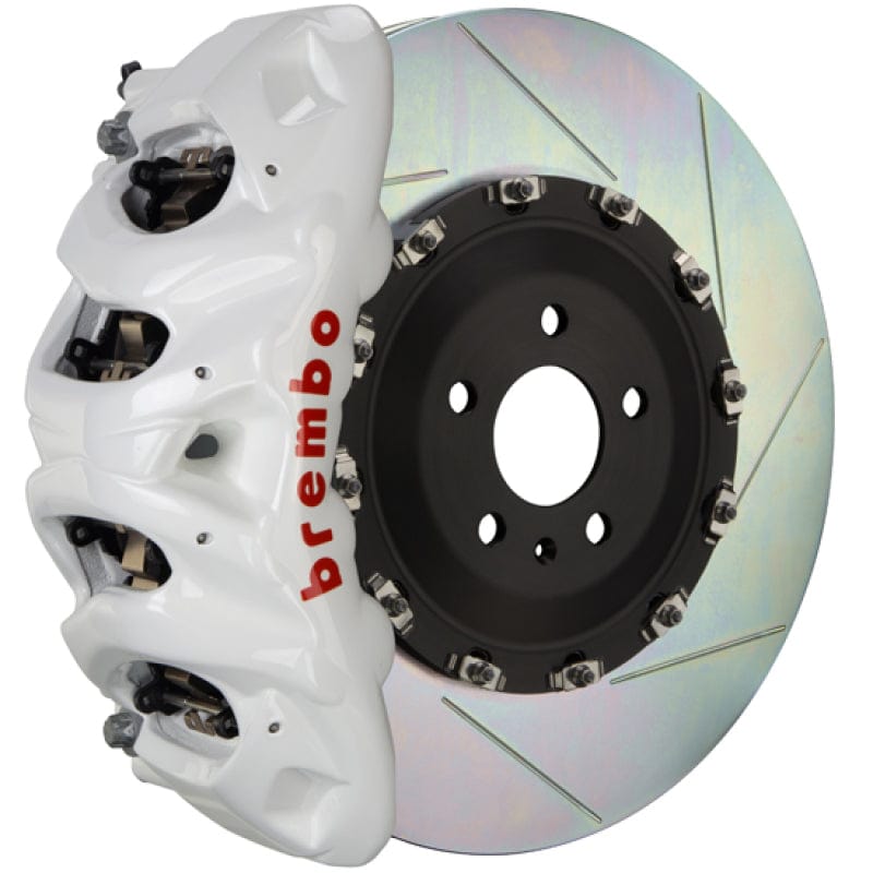 Kies-Motorsports Brembo Brembo 19+ Model X (Excl Plaid) Fr GT BBK 8Pis Cast 412x38 2pc Rotor Slotted Type1-White