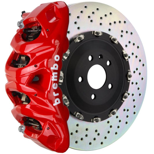 Kies-Motorsports Brembo Brembo 19+ Model X (Excl Plaid) Front GT BBK 8 Piston Cast 412x38 2pc Rotor Drilled-Red