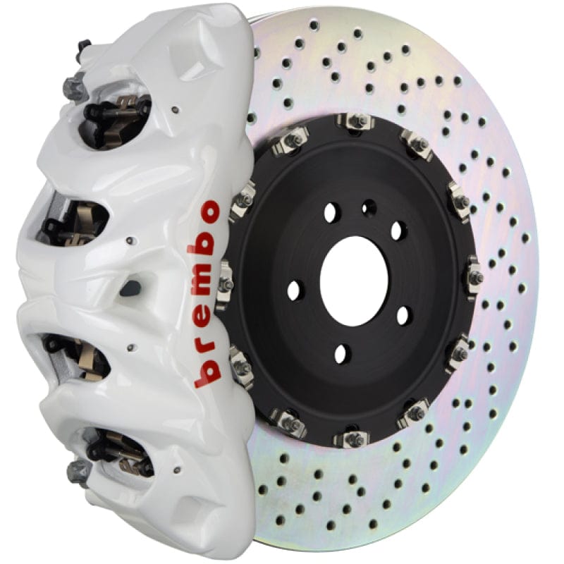 Kies-Motorsports Brembo Brembo 19+ X5 (G05)/20+ X6 Front GT BBK 6 Piston Cast 405x34 2pc Rotor Drilled- White