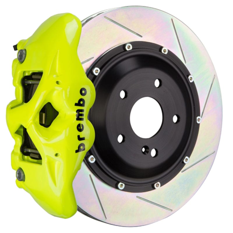 Kies-Motorsports Brembo Brembo 19+ Z4/20+ Supra Front GT BBK 6 Piston Cast 380x34 2pc Rotor Slotted Type1 - Fluo. Yellow