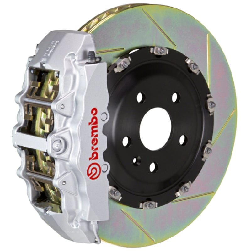 Kies-Motorsports Brembo Brembo 19+ Z4/20+ Supra Front GT BBK 6 Piston Cast 380x34 2pc Rotor Slotted Type1-Silver