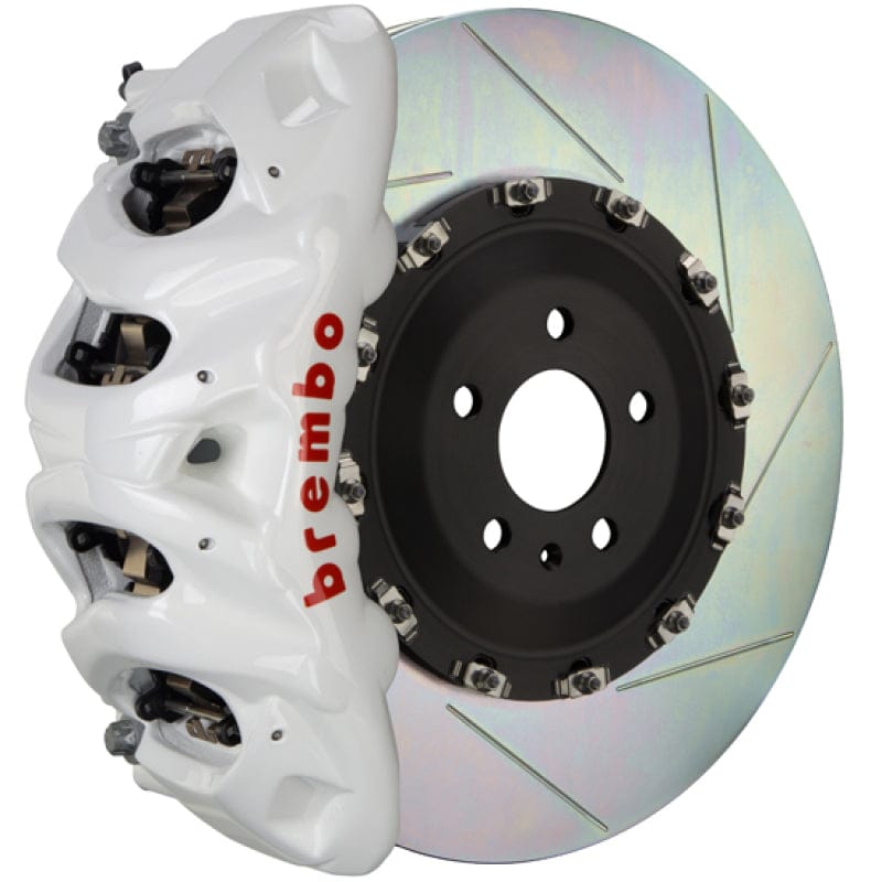 Kies-Motorsports Brembo Brembo 19+ Z4 20+ Supra Front GT BBK 6 Piston Cast 380x34 2pc Rotor Slotted Type1-White