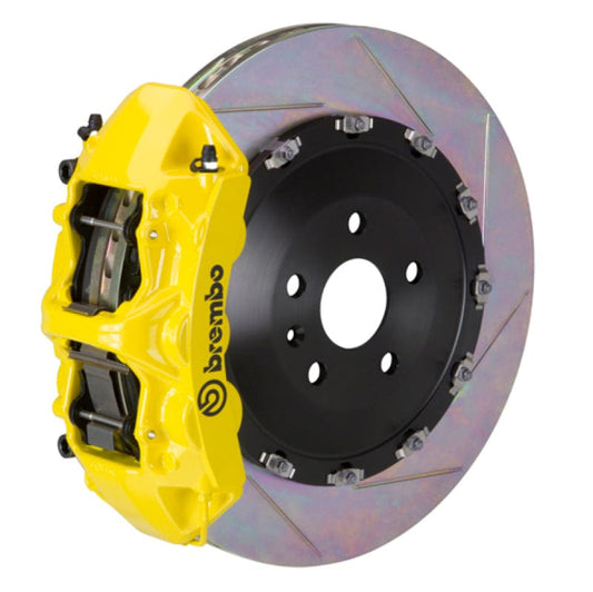 Kies-Motorsports Brembo Brembo 21+ Model S Plaid/Model X Plaid Fr GT BBK 6Piston Cast 405x34 2pc Rotor Slotted Type1-Yellow