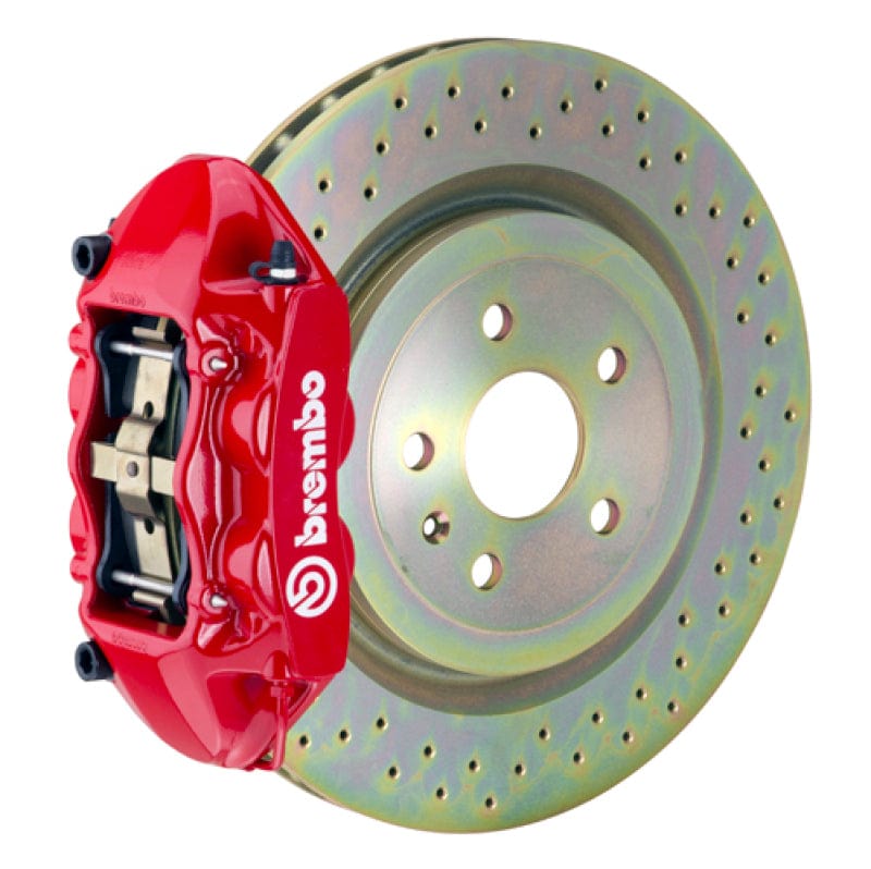 Kies-Motorsports Brembo Brembo 66-89 911S/SC/Carrera Front GT BBK 4 Piston Cast 323x28 1pc Rotor Drilled-Red Main image