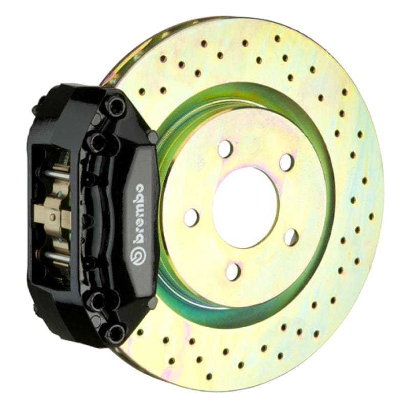 Kies-Motorsports Brembo Brembo 87-91 M3 (E30) Front GT BBK 4 Piston Cast 2pc 330x28 1pc Rotor Drilled-Black
