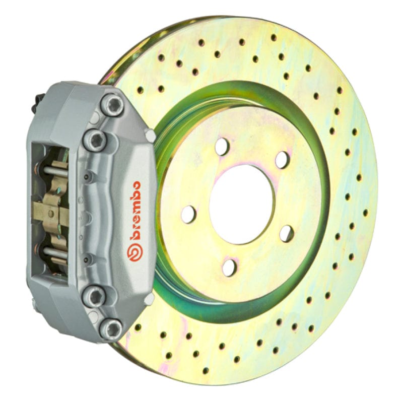 Kies-Motorsports Brembo Brembo 87-91 M3 (E30) Front GT BBK 4 Piston Cast 2pc 330x28 1pc Rotor Drilled-Silver