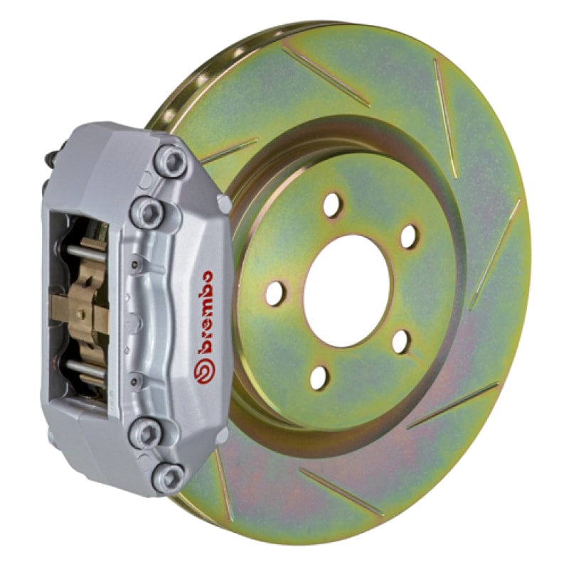 Kies-Motorsports Brembo Brembo 87-91 M3 (E30) Front GT BBK 4 Piston Cast 2pc 330x28 1pc Rotor Slotted Type-1-Silver Main image