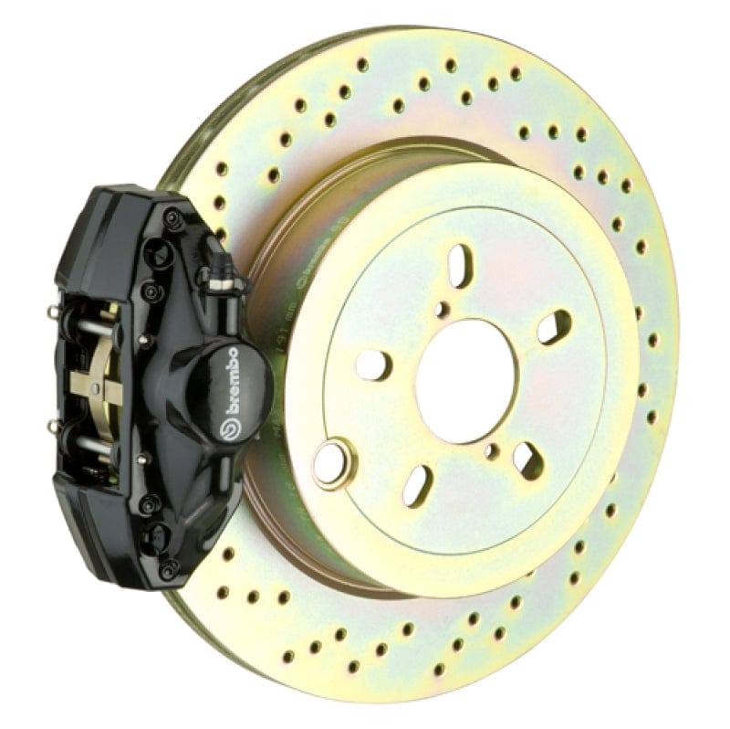 Kies-Motorsports Brembo Brembo 92-98 318i/325i/328i Rear GT BBK 2 Piston Cast 2pc 294x19 1pc Rotor Drilled-Black