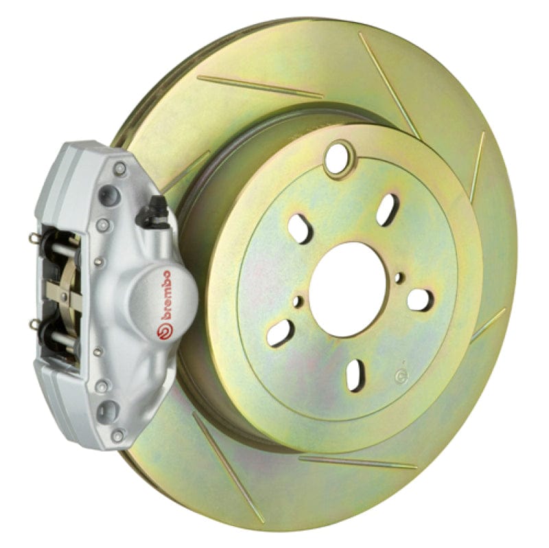 Kies-Motorsports Brembo Brembo 92-98 318i/325i/328i Rear GT BBK 2 Piston Cast 2pc 294x19 1pc Rotor Slotted Type1-Silver Main image