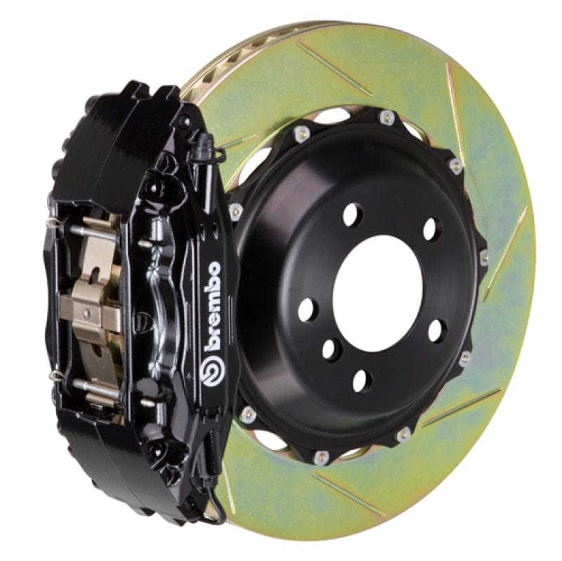 Kies-Motorsports Brembo Brembo 92-98 318i/325i (Excl. xDrive) Fr GT BBK 4Pist Cast 2pc 355x32 2pc Rotor Slotted Type1-Black