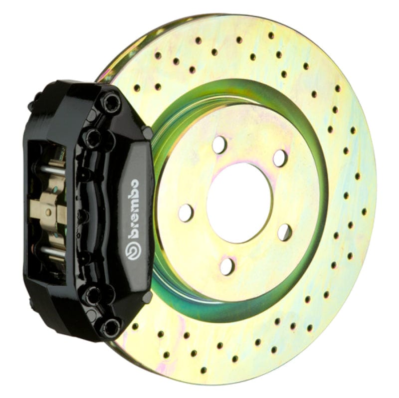 Kies-Motorsports Brembo Brembo 92-98 318i/325i (Excl. xDrive) Front GT BBK 4 Piston Cast 2pc 320x28 1pc Rotor Drilled-Black Main image