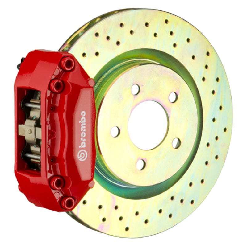Kies-Motorsports Brembo Brembo 92-98 318i/325i (Excl. xDrive) Front GT BBK 4 Piston Cast 2pc 320x28 1pc Rotor Drilled-Red Main image
