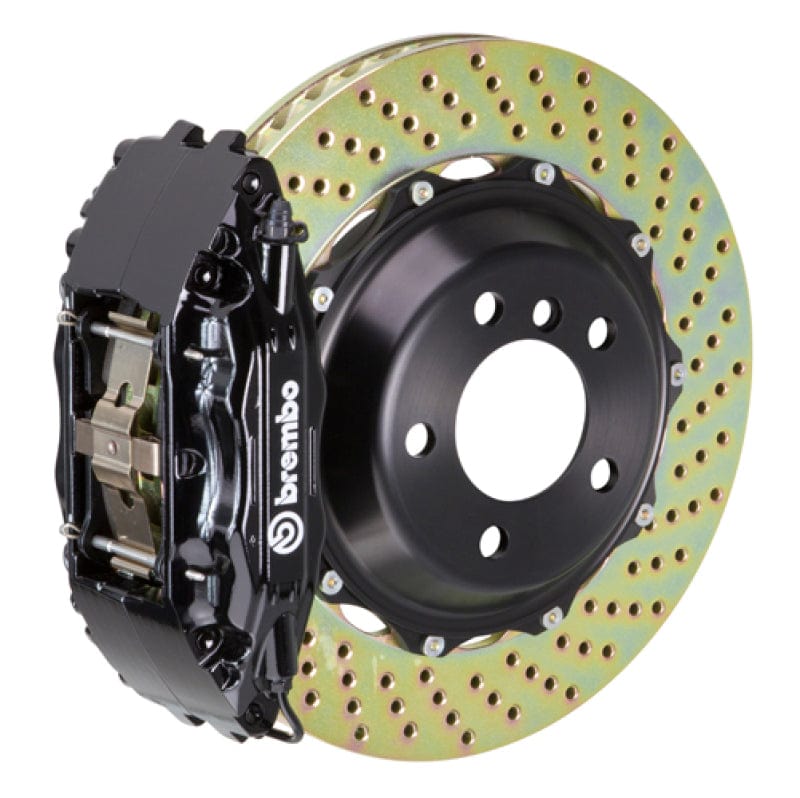 Kies-Motorsports Brembo Brembo 95-01 7-Series (E38) Front GT BBK 4 Piston Cast 2pc 355x32 2pc Rotor Drilled-Black