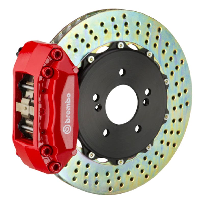Kies-Motorsports Brembo Brembo 95-99 M3 Rear GT BBK 4 Piston Cast 2pc 328x28 2pc Rotor Drilled-Red