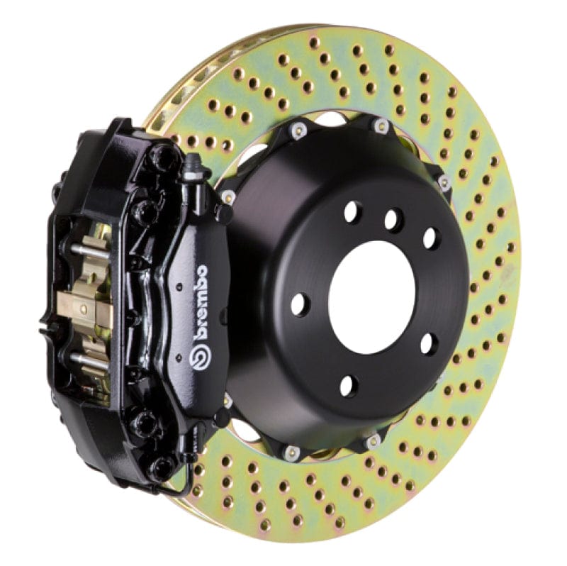 Kies-Motorsports Brembo Brembo 99-04 996 Rear GT BBK 4 Piston Cast 345x28 2pc Rotor Drilled-Black