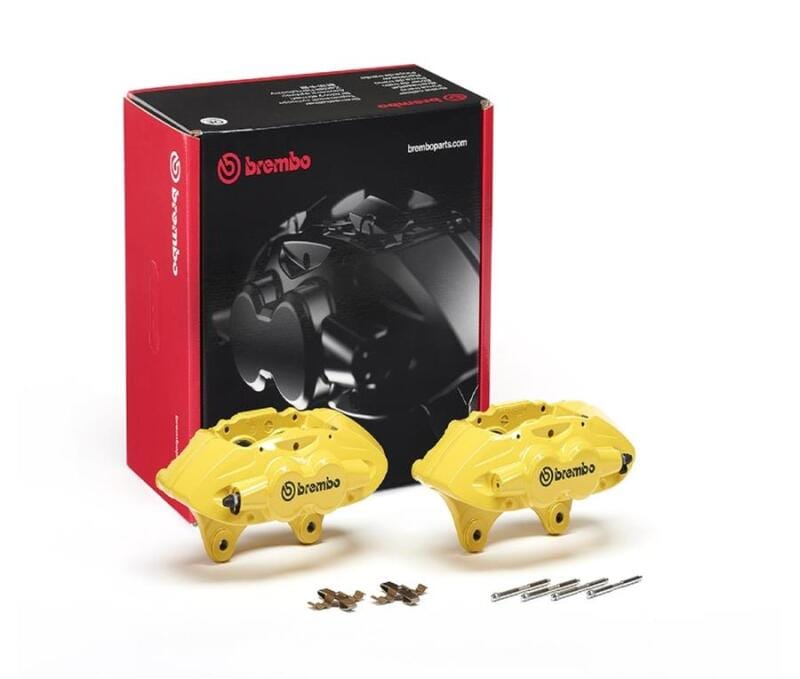 Kies-Motorsports Brembo OE Brembo OE 16-21 BMW M2/15-18 M3/15-20 M4 Hydraulic Front X-Style Brake Calipers - Yellow Main image