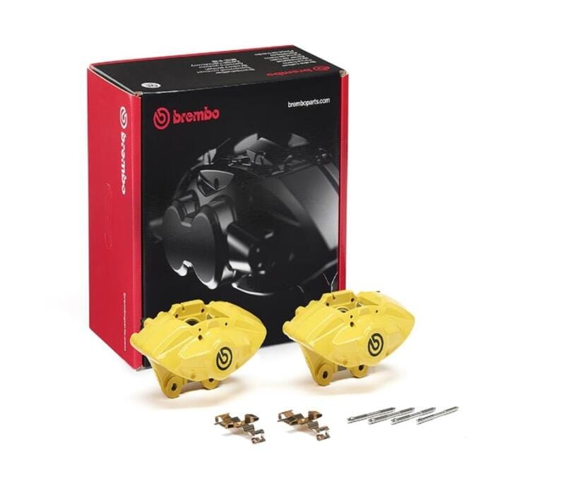 Kies-Motorsports Brembo OE Brembo OE BMW 16-21 M2/17-18 M3/17-20 M4 Hydraulic Rear X-Style Brake Calipers - Yellow Main image