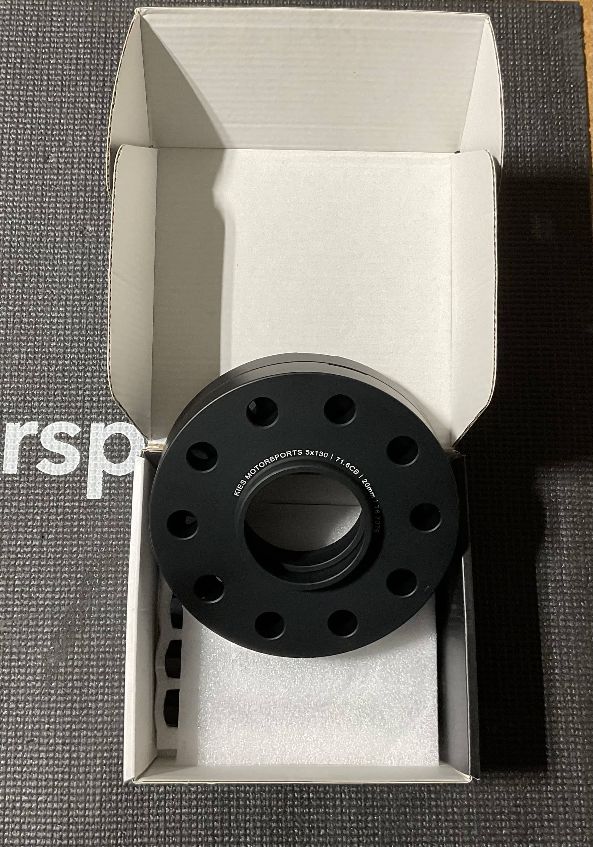 Kies-Motorsports Clearance OPEN BOX - Kies Motorsports Porsche Wheel Spacers 5 x 130 71.6mm Center Bore Black Finish (Set of 2) (20MM - FULL)