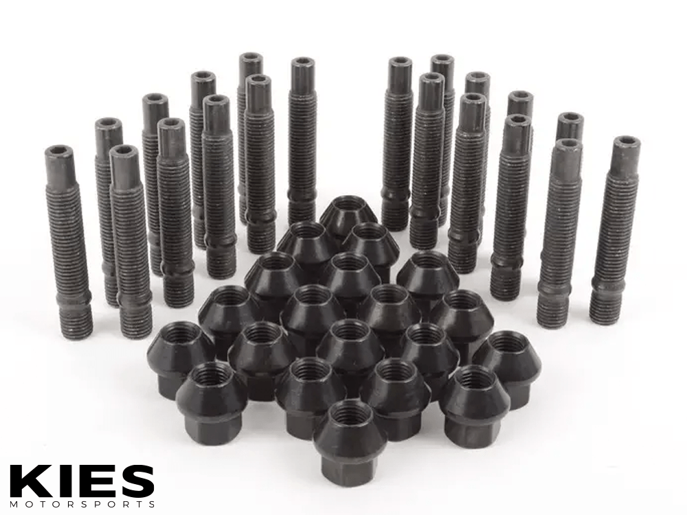 Kies-Motorsports Clearance OPEN BOX - Motorsport Hardware 5-Lug (12 x 1.5 Thread) 78mm Black Race Stud Kit (BMW E Series)