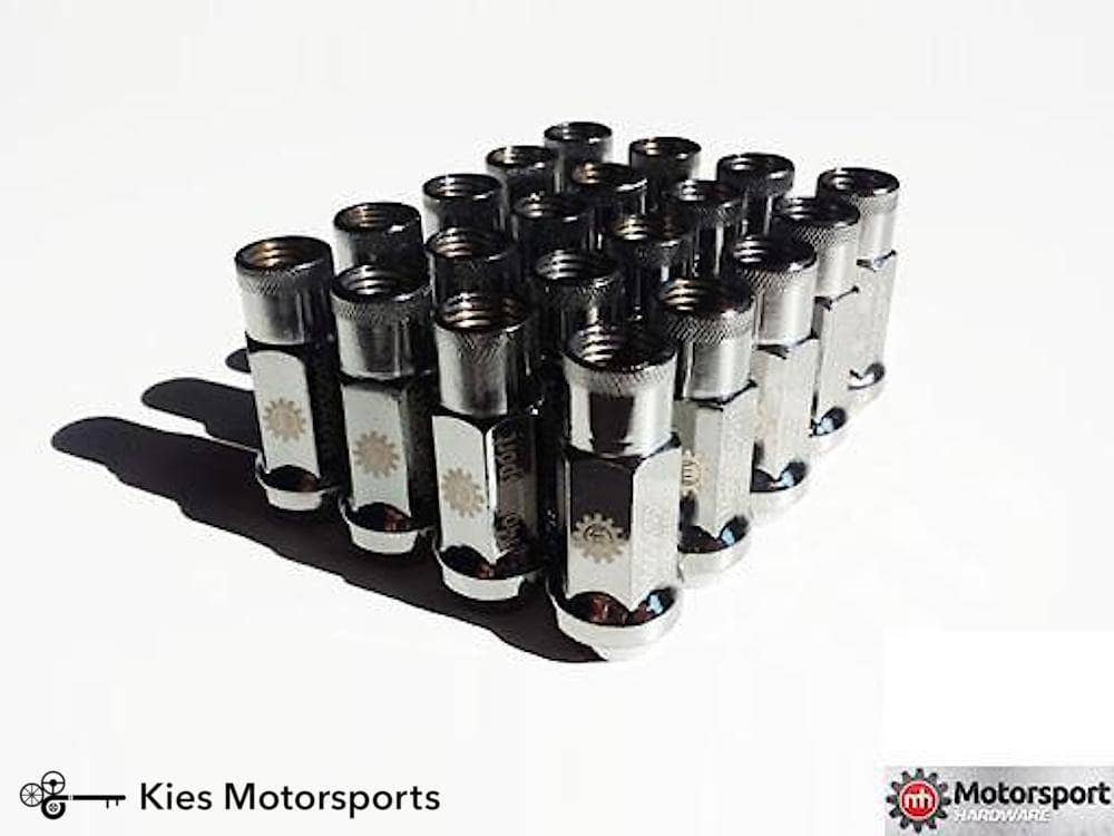 Kies-Motorsports Clearance OPEN BOX - Motorsport Hardware 5-Lug (14 x 1.25 to 14 x 1.5 Thread Conversion) 78mm Black Bullet Nose Stud Kit (F / G Series BMW & A90 Supra) Gun Metal 17mm Hex Racing Nuts