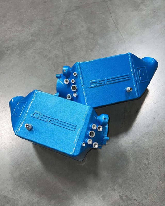 Kies-Motorsports CSF CSF 12-16 BMW M5 (F10) / 12-18 BMW M6 (F06/F12/F13) Twin Charge-Air-Cooler Set - Caliper Blue Candy