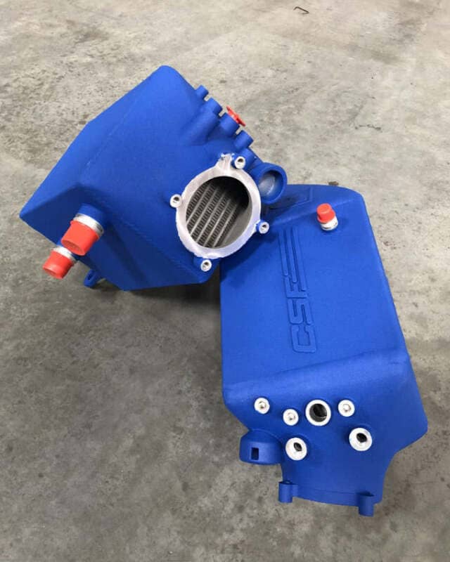 Kies-Motorsports CSF CSF 12-16 BMW M5 (F10) / 12-18 BMW M6 (F06/F12/F13) Twin Charge-Air-Cooler Set - Crinkle Blue