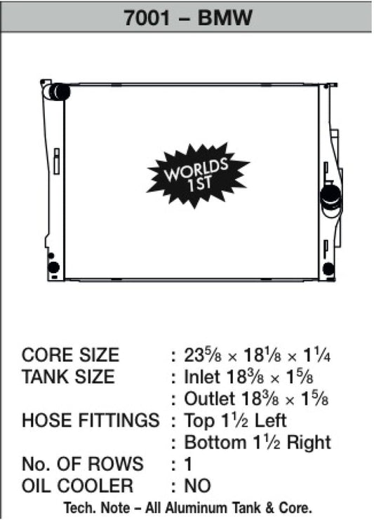 Kies-Motorsports CSF CSF 2006 BMW 325 / 07-09 BMW 328 / 06-10 BMW 330 / 09-10 BMW Z4 Radiator