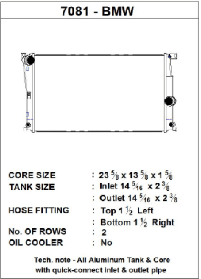 Kies-Motorsports CSF CSF BMW 2 Seires (F22/F23) / BMW 3 Series (F30/F31/F34) / BMW 4 Series (F32/F33/F36) A/T Radiator Main image