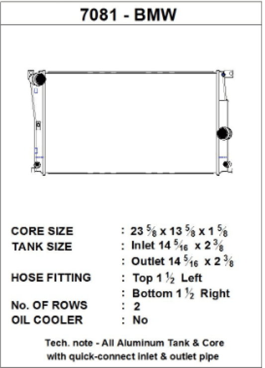 Kies-Motorsports CSF CSF BMW 2 Seires (F22/F23) / BMW 3 Series (F30/F31/F34) / BMW 4 Series (F32/F33/F36) A/T Radiator