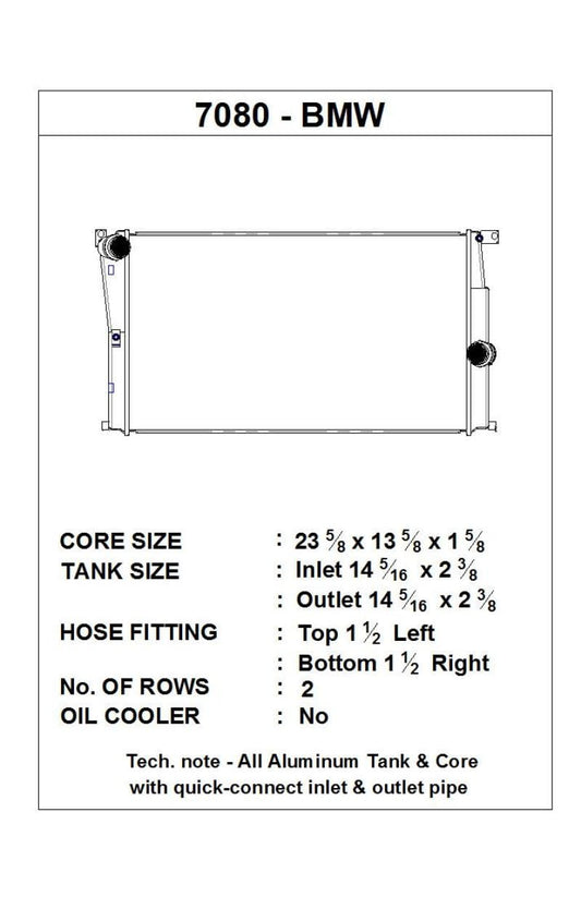 Kies-Motorsports CSF CSF BMW 2 Seires (F22/F23) / BMW 3 Series (F30/F31/F34) / BMW 4 Series (F32/F33/F36) M/T Radiator