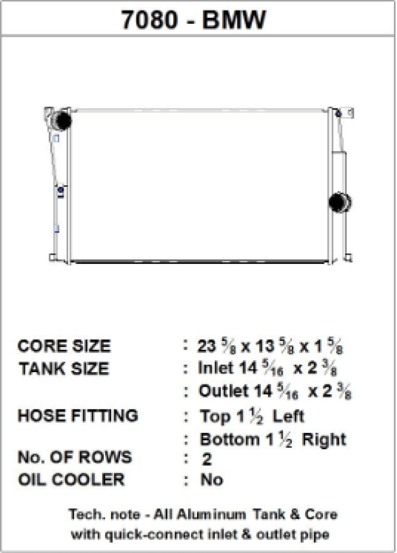 Kies-Motorsports CSF CSF BMW 2 Seires (F22/F23) / BMW 3 Series (F30/F31/F34) / BMW 4 Series (F32/F33/F36) M/T Radiator