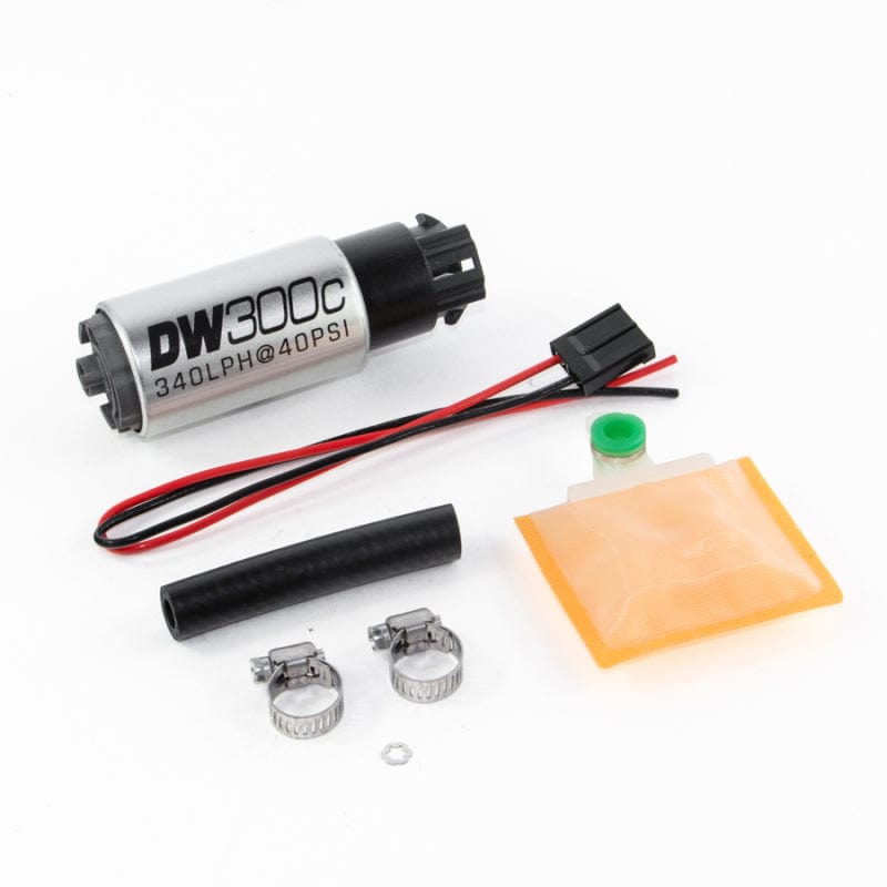Kies-Motorsports DeatschWerks DeatschWerks 340lph DW300C Compact Fuel Pump w/ Universal Install Kit (w/ Mounting Clips) Main image