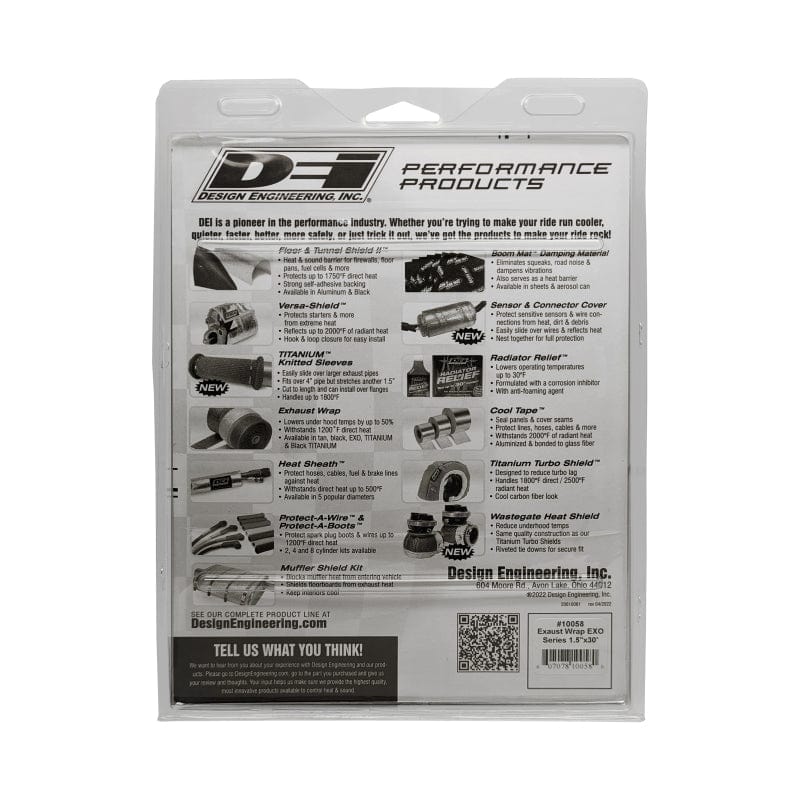 Kies-Motorsports DEI DEI Exhaust Wrap 1.5in x 30ft - EXO - Black