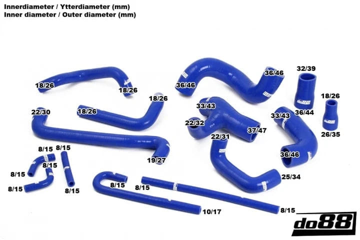 Kies-Motorsports do88 do88 BMW M3 E30 Coolant Hoses Blue Main image