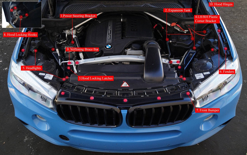 Kies-Motorsports Downstar Inc. BMW 2014-2018 X5/X6 Dress Up Hardware Kit (F15/F16/F85/F86)
